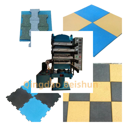comprare Controllo PLC Macchina di vulcanizzazione di piastrelle di pavimento di gomma Macchina di fabbricazione di piastrelle di pavimento di gomma online manufacture