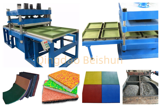 comprare Macchina per la produzione di piastrelle per pavimenti di gomma ad alta produzione a pressione verso il basso, macchina per la stampatura di piastrelle di gomma personalizzabile in diverse dimensioni online manufacture