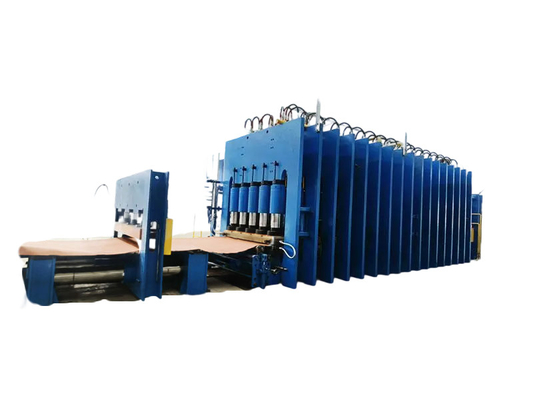 Macchina di vulcanizzazione di piastre piatte di gomma completamente automatica controllata da PLC per la linea di produzione di nastro trasportatore di gomma a corda di acciaio