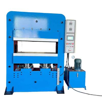 Buon prezzo 1000×1000 mm Struttura del telaio del tavolo di lavoro Macchina di stampa per vulcanizzazione piatta con sistema idraulico da 400 tonnellate in linea