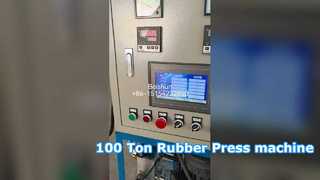 Pressa per vulcanizzazione della gomma da 100 tonnellate con piano di lavoro di dimensioni 400x400 mm